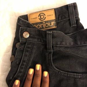 Vintage High Waisted Black Jean Shorts